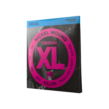 D'Addario Bass XL electric bass guitar strings.